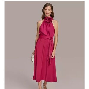 Elegant Brown Halter Dress